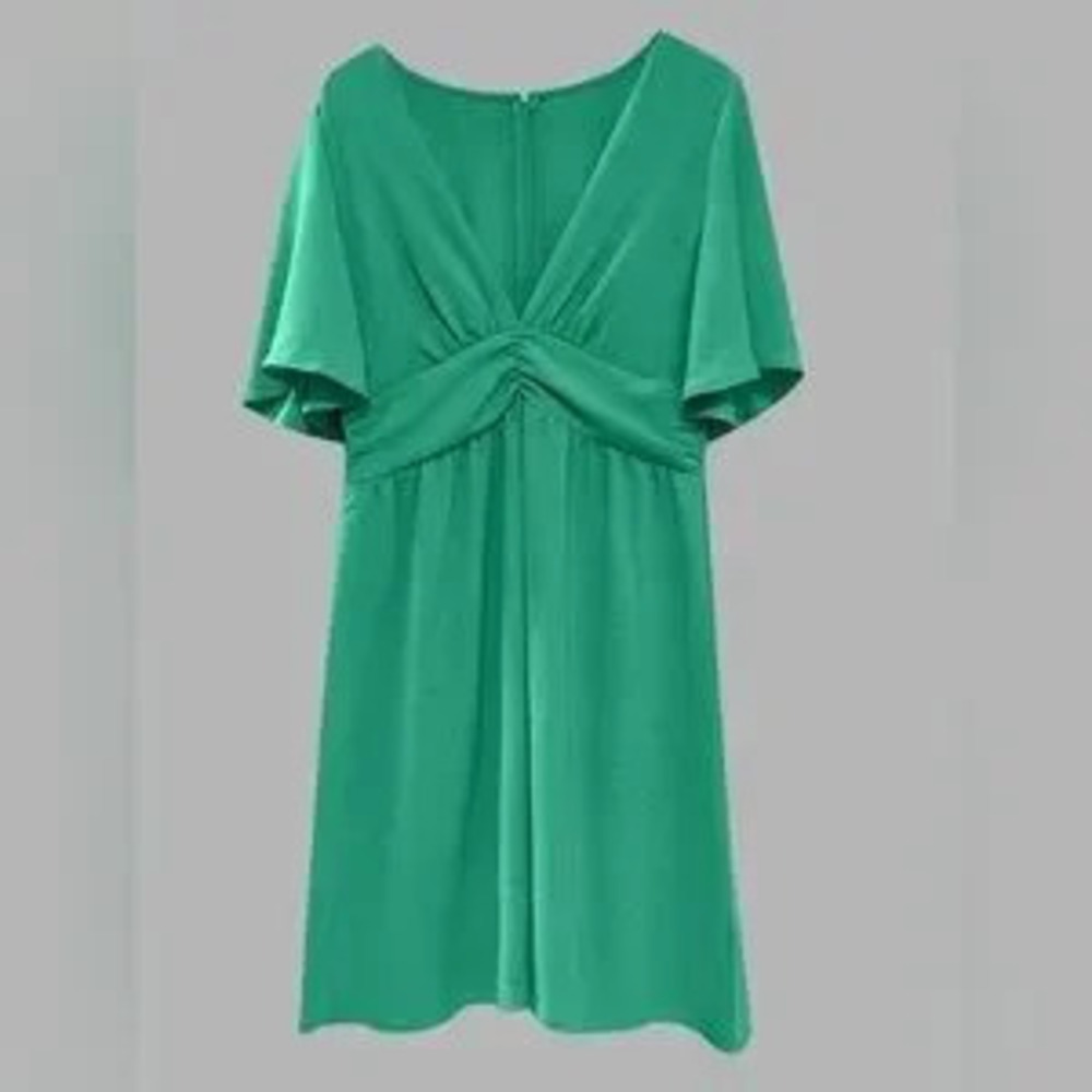 V-Neck Flutter Sleeve Summer Dress